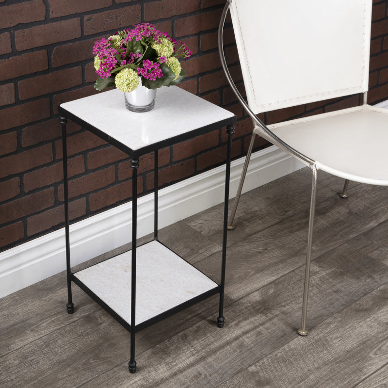 Larkin Marble & Iron Side Table, Green Marble/Gold