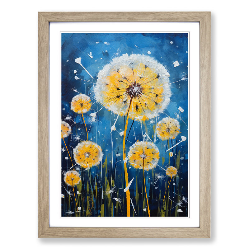 Dandelion Expressionism Art - Framed Print