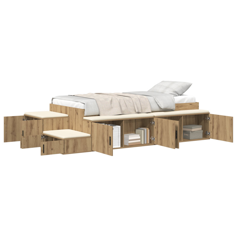 Storage Bed Frame, Artisan Oak, Single (3')
