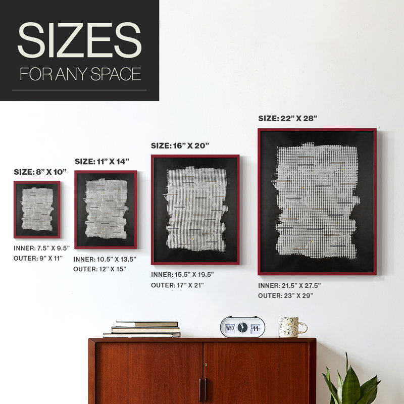 Bits & Bytes I Framed Print - Solid Wood, Red, 10" H x 8" W