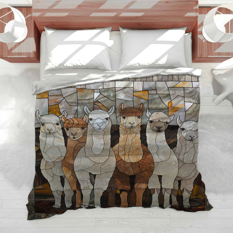 Housse de couette Llamas Bedding Animal Southwestern, Housse de couette pour lit simple