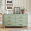 Commode double 6 tiroirs - Mid-Century moderne avec pieds en bois massif-2051212705