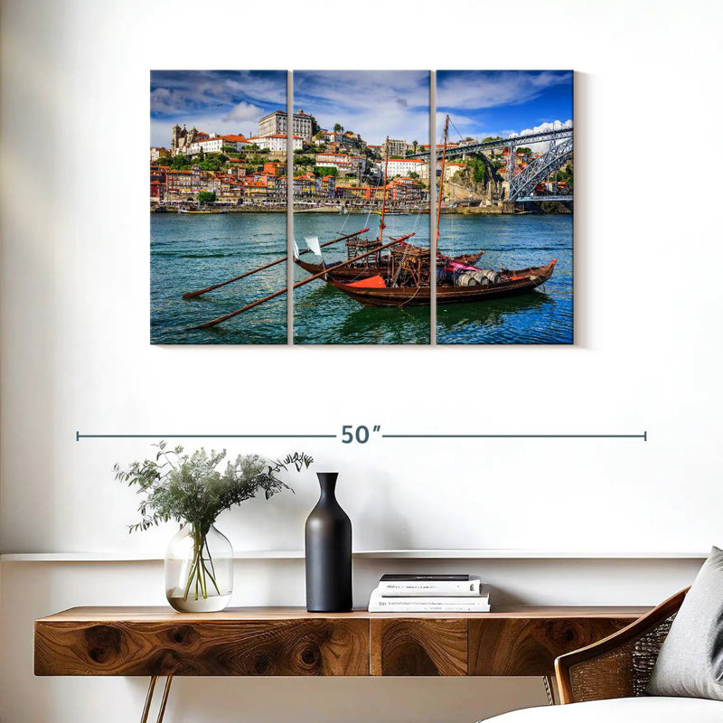 Sebbie Douro River Fishing Boats, 24" H x 38" W