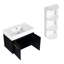 Meuble-lavabo de salle de bain 30 po et support de rangement, lavabo en résine à bords épais, couleur châtaignier noir, meuble-lavabo facile à nettoyer, finition, lavabo à rebord, surface d'eau séparée