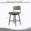 Ensemble de chaises de bar rotatives à 360 ° de 2 pièces avec coussins en cuir et supports en fer, convenant aux cuisines, aux restaurants et aux bureaux