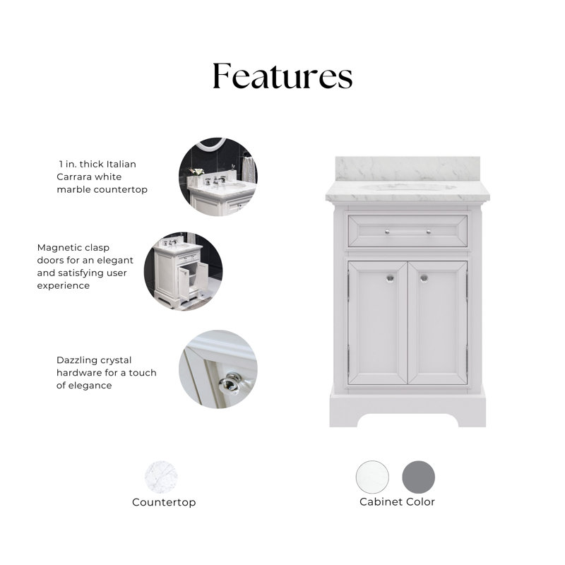 Derby 24'' W Single Vanity, White