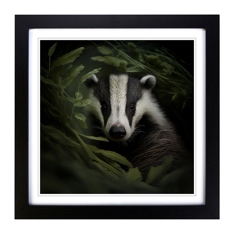 Badger Photograph - Framed Print, Black