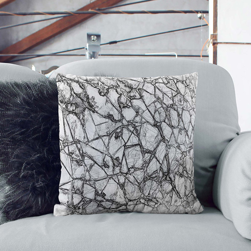 Abstract Square Throw Cushion, Stone, 40cm H x 40cm W x 15cm D