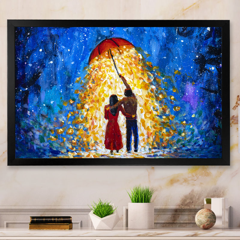 " Romantic Fantasy Couple ", Black Picture Framed, 8" H x 12" W x 1" D