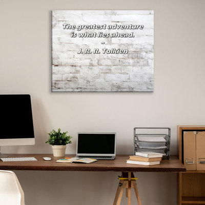 Artsy Quote "The greatest adventure is what lies ahead." By J. R. R. Tolkien Gallery Wrapped Canvas