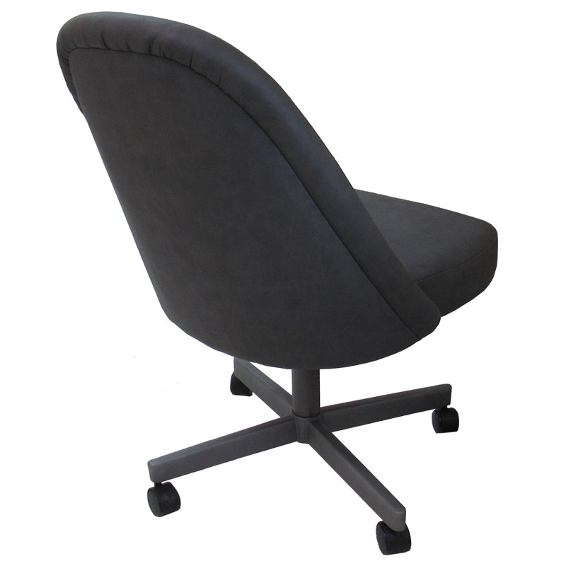 Chaises de roulette pivotantes en métal Crayton M-235 - verre craquelé - vinyle gris - gris, Gris, Gris