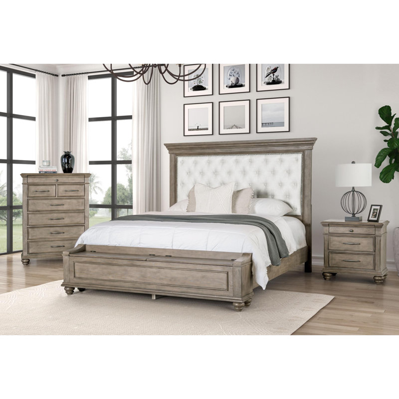Commode transitionnelle en bois massif brun vieilli chêne l 38 po x P 18 po x H 51,5 po Transitional