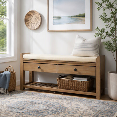 Shoe Rack Bench with Cushioned Seat and Spacious Drawers