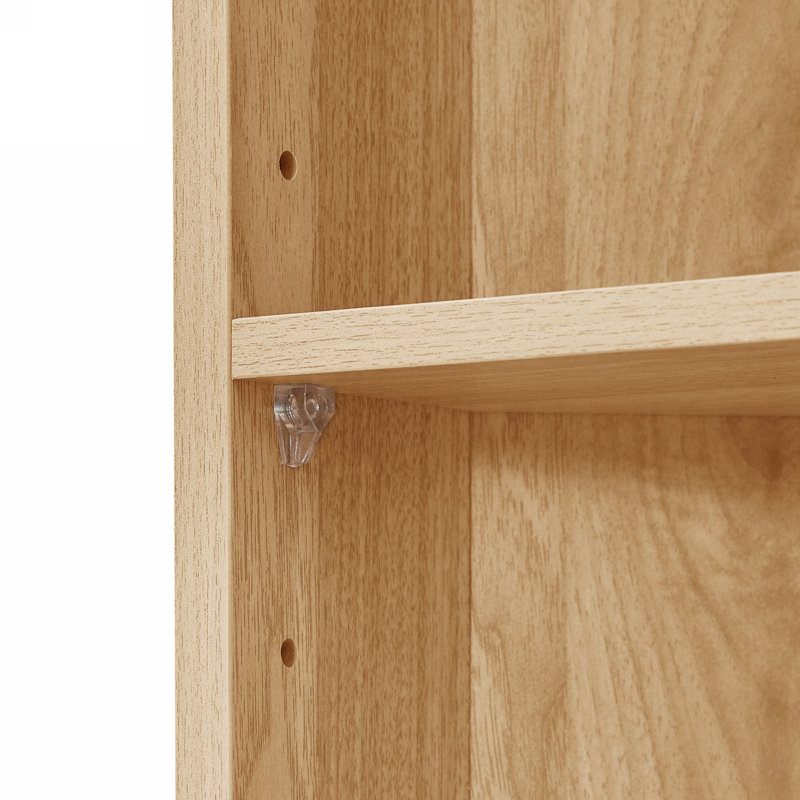 Meuble de coin haut pour salle de bain, 37 x 24 x 170 cm, MDF monobloc, naturel, Naturel