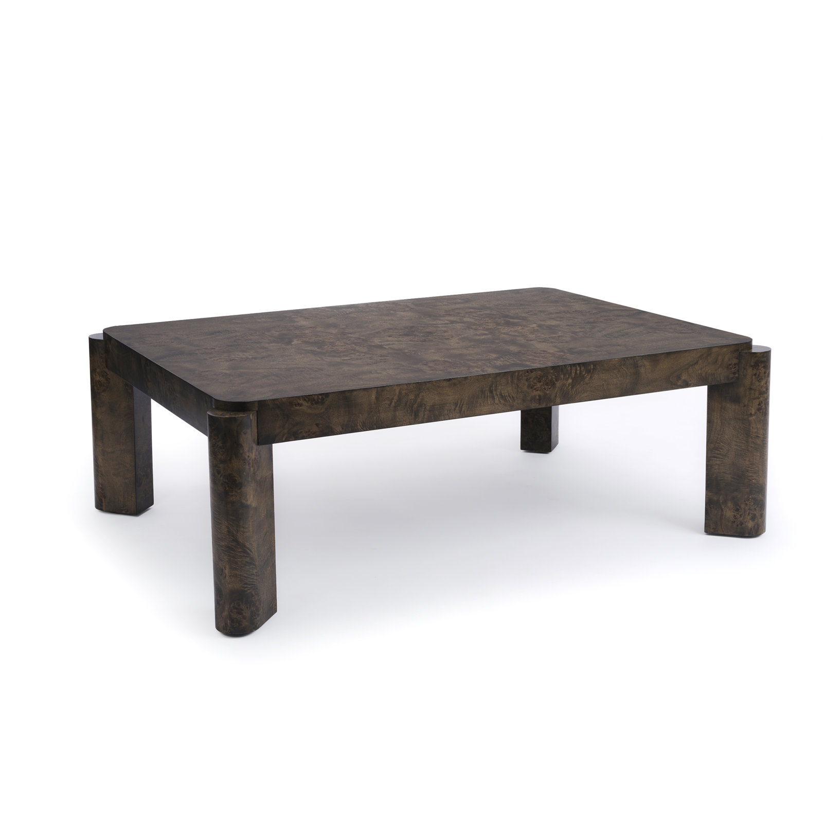 Jakus 47" Burl Wood Coffee Table, Dark Burl