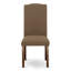Ensemble de table de salle à manger 5 pièces pour 4 personnes comprenant une table de cuisine ronde avec piédestal et 4 chaises rembourrées en tissu de lin foncé, acajou-1869960863-1869960862-1800375220