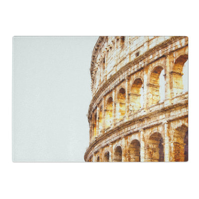 Tempered Glass Colosseum in Rome Italy Chopping Board