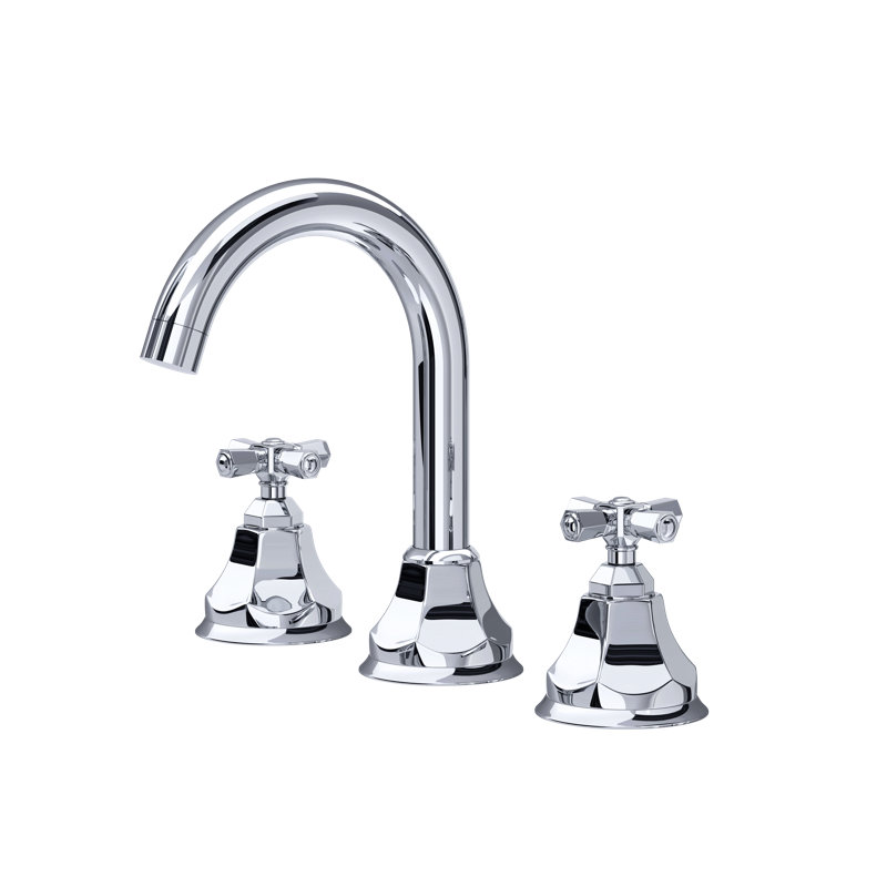 Palladian Widespread Bathroom Faucet with C-Spout, Polished Chrome