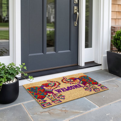 Elephant Welcome Outdoor Doormat