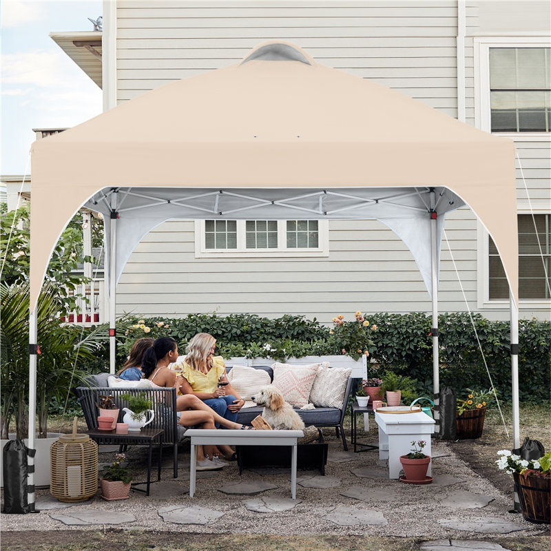 3m x 3m Iron Pop-Up Gazebo, Beige