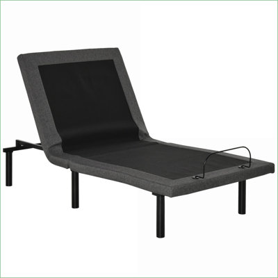 Base de lit réglable simple HOMcom XL - zéro gravité, mémoire, télécommande sans fil, gris pour chambre à coucher