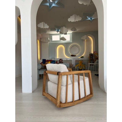 Élégant fauteuil à oreilles blanc de 28,3 po x 24,8 po x 19,7 po | Structure 100% bois de charme, tissu 100% polyester | Rembourrage confortable en mousse et en plumes, parfait pour le salon, la chambre à coucher ou le bureau personnel