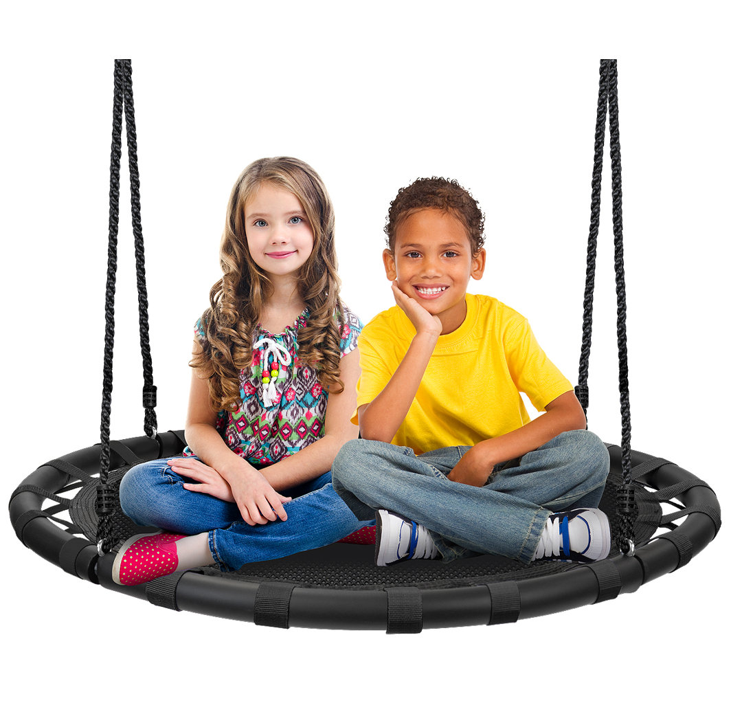Sorbus Fabric Spinner Saucer Swing 40" Black Sorbus