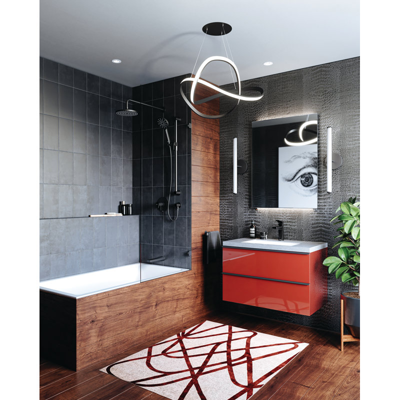 Kaldera 60" x 32" Undermount or Drop-in Bathtub in Volcanic Limestone with Internal Overflow