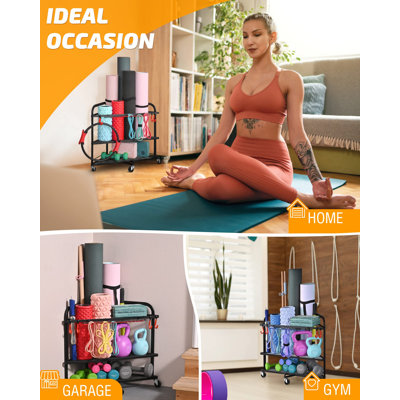 All-in-One Dumbbell and Yoga Mat Storage Rack for Home Gym