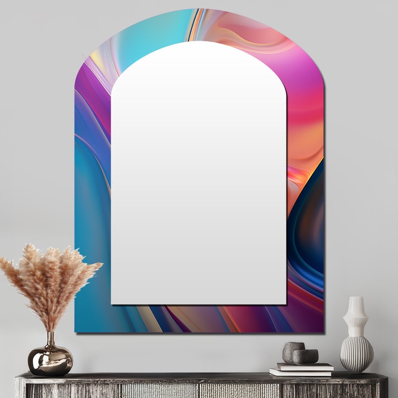 Miroir mural transitionnel rose et bleu V, 43 po x 33 po