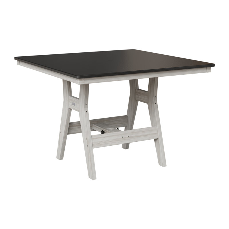 Table carrée à hauteur de comptoir de 44 po Berlin Gardens Harbor, H 35,5 po x l 44 po x P 44 po, Noir martelé, Coquillage