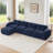 L-shaped Soft Velvet Fabric,Tufted Design,32D High Density Sponge Bottom,Ergonomic Design Bottom,Anti-Slip Design,Free Combination,No Assembly Required,Movable Ottoman For Living Rooms-532948933-532948935