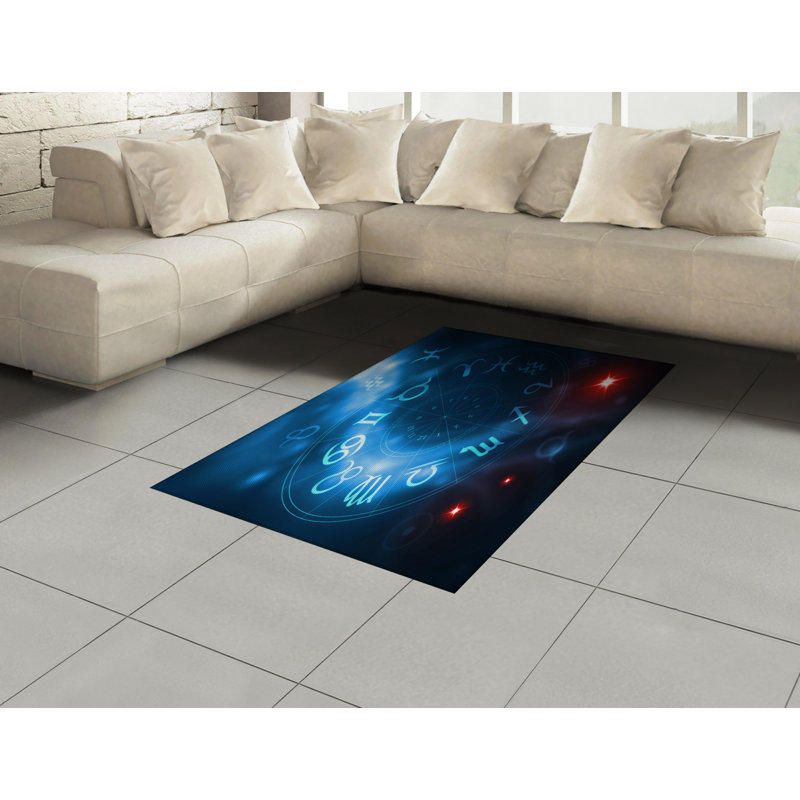 Astrology High Density Long Fiber Poly Threads Decorative Area Rug Carpet, Rectangle 4' x 5'8"