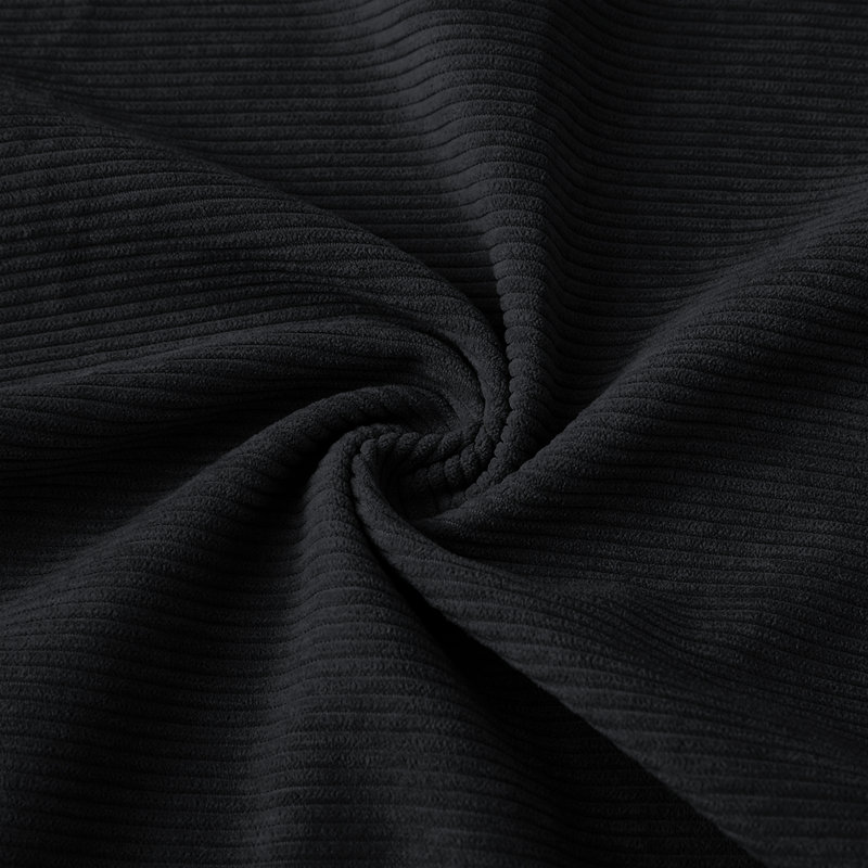 Striped Crushed Velvet Cushion Cover (Set Of 2) , Black