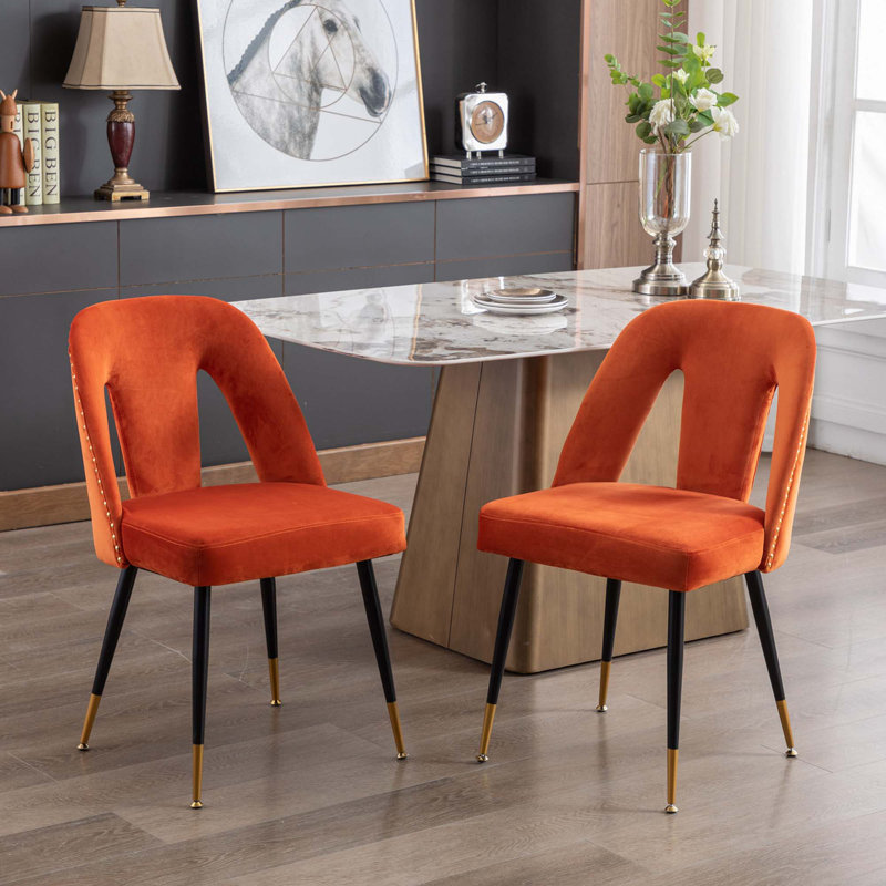 Chaise rembourrée Contemporary, Orange