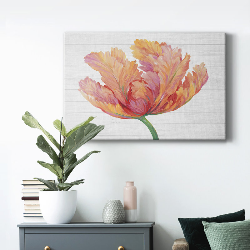 " Single Pink Bloom II ", 48" W x 32" H