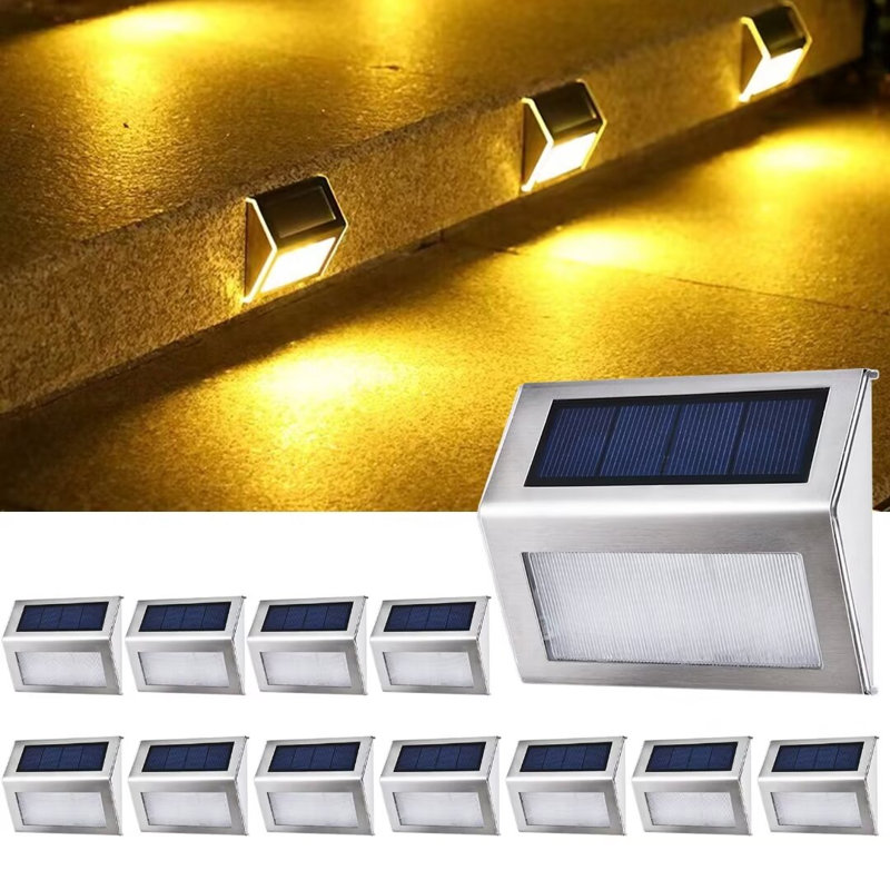 Marchepied intégré en acier inoxydable à basse tension et énergie solaire à DEL