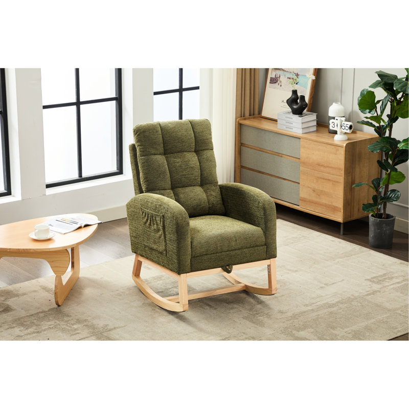 Fauteuil berçant confortable en mélange de polyester de conception moderne pour des salons relaxants