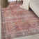 Labarbera Machine Washable Red/Gray Non-Slip Backing Area Rug