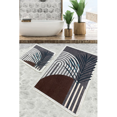 Luxurious Bathmat Set (2 Pieces), Antibacterial Polyester, 23.6 x 39.4 inches & 19.7 x 23.6 inches | Soft 0.4-inch Pile Height, Non-Slip Underside, Machine Washable | Ideal for Bathroom Comfort & Safety