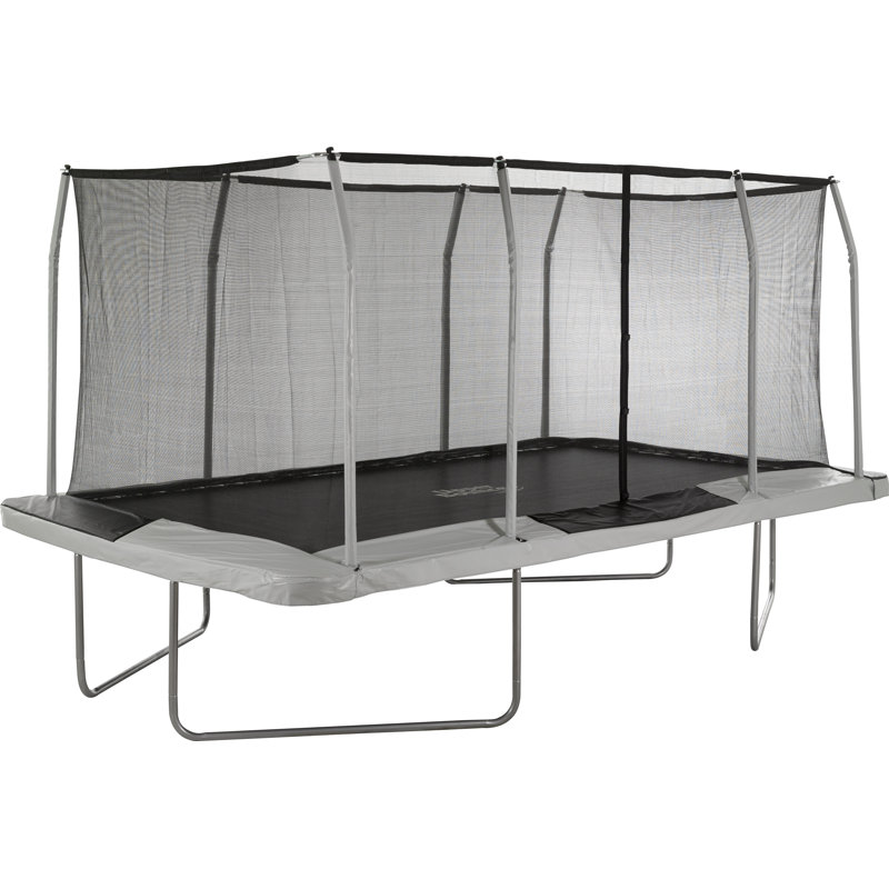 Black Rectangular Trampoline with Enclosure, 9' x 15'