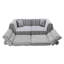 Canapé tissé à rayures en chenille tissé, canapé compact à rangée droite avec éponge haute densité, canapé économiseur d'espace requis sans assemblage pour salon, appartement, bureau (noir et blanc)