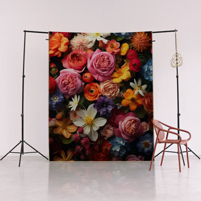 Multi-Colored Floral Rose Daisy Patterned Creative Modern Decorative Rug
