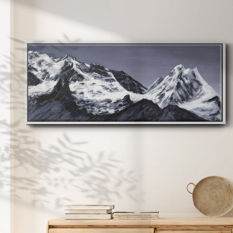 Moonlit Mountain Range I - Framed Canvas
