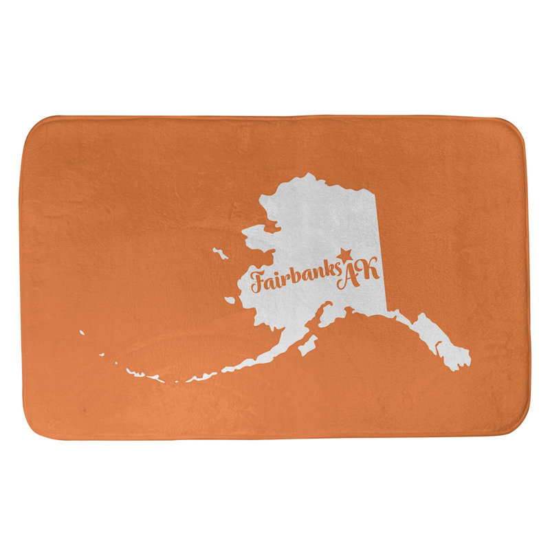 Tapis de salle de bain fairbanks alaska, l 17 po x L 21 po, Orange, Home sweet Hartford