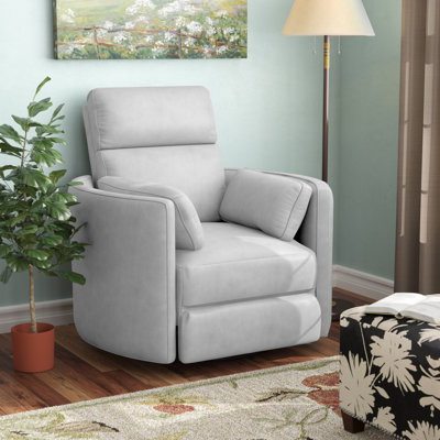 Bre 40" Wide Leather Swivel Power Recliner
