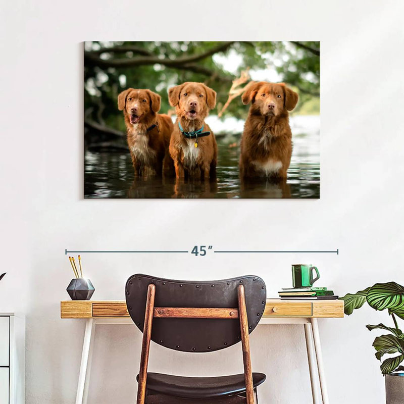 Brampt Tollers In The Water, 26" H x 39" W