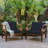 Acacia Solid Wood Outdoor Lounge Chair with Cushions