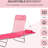 Portable Lawn Chair, Pink, With Breathable Mesh And Adjustable Back Pink Outdoor Sun Tanning Chair By , Folding Reclining