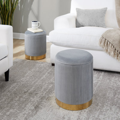 Callum Velvet Ottoman